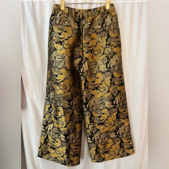 Dressed in Lala Dragon Brocade Wide Leg Pants Medium - Picture 5 of 10